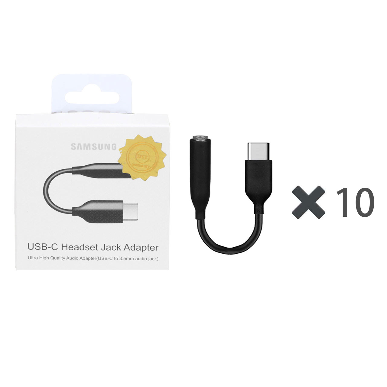 پک 10 عددی مبدل USB-C به جک 3.5 میلیمتری - مشکی - DST (گارانتی شش ماهه) - درجه یک