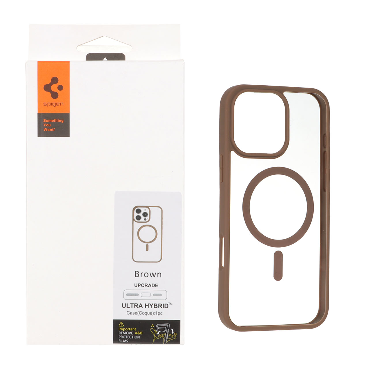 قاب اورجینال Magsafe Spigen با توری اسپیکر فلزی Apple iPhone 16 Pro Max - صحرایی (پک دار)