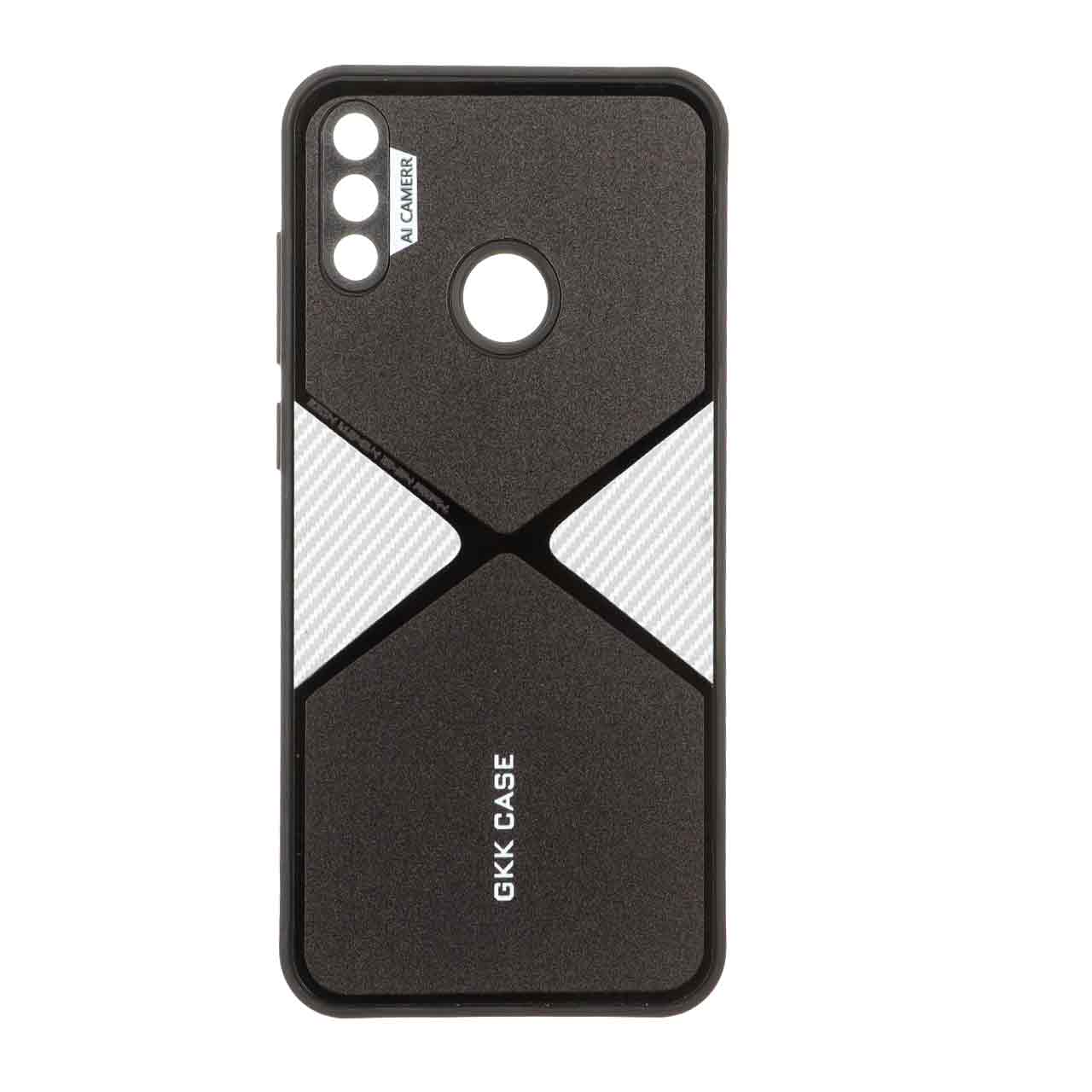 قاب GKK دور براق طرح X محافظ لنزدار Huawei Y7 Prime (2018) - سفید