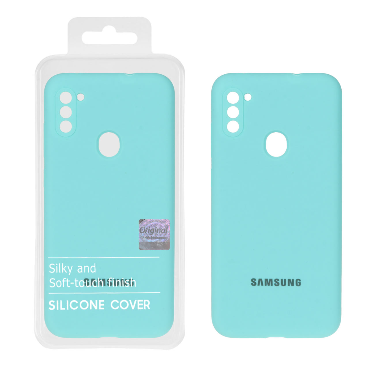 قاب سیلیکونی پاک کنی اورجینال Master Quality مدل Samsung Galaxy A11 / M11 - سبزآبی (پک دار)