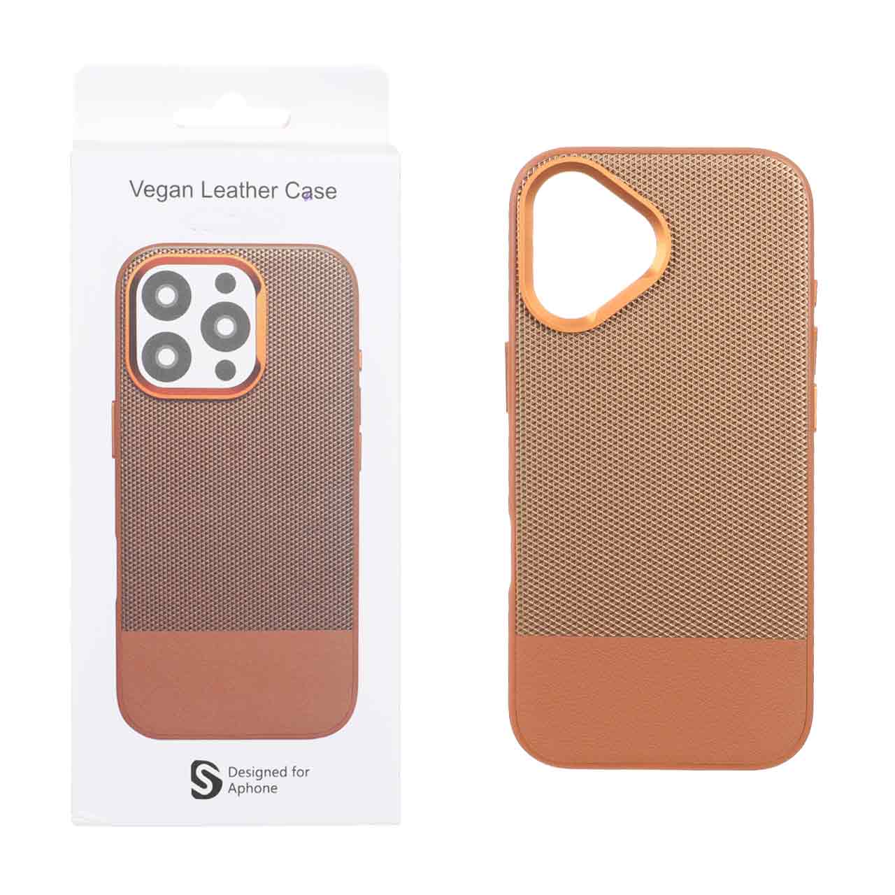 قاب اورجینال Vegan Leather Case چرمی دو تکه Apple iPhone 17 - قهوه ای (پک دار) - MPS