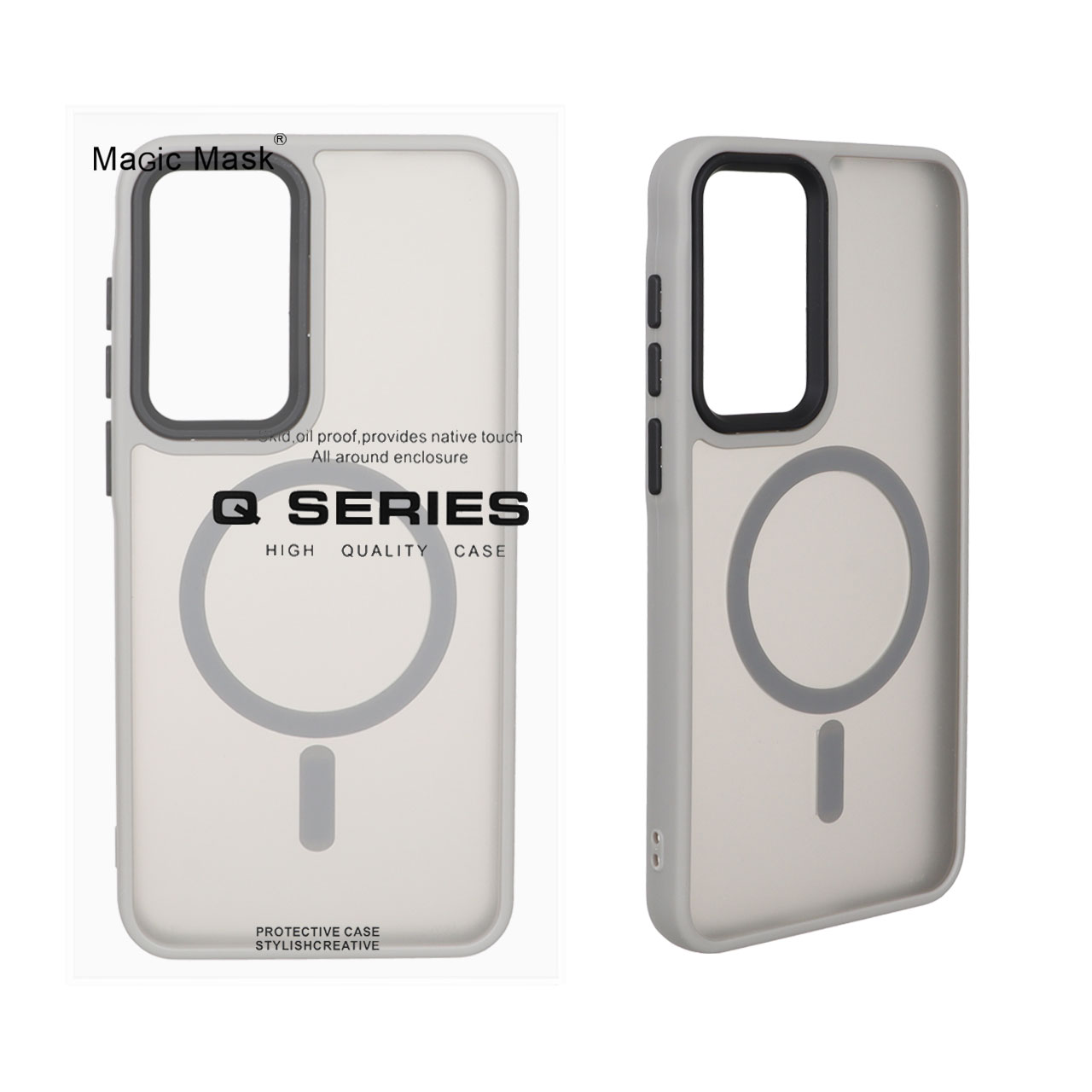 قاب اورجینال Magic Mask مات Magsafe بلک لنز Samsung Galaxy A35 / A55 - خاکستری (پک دار)