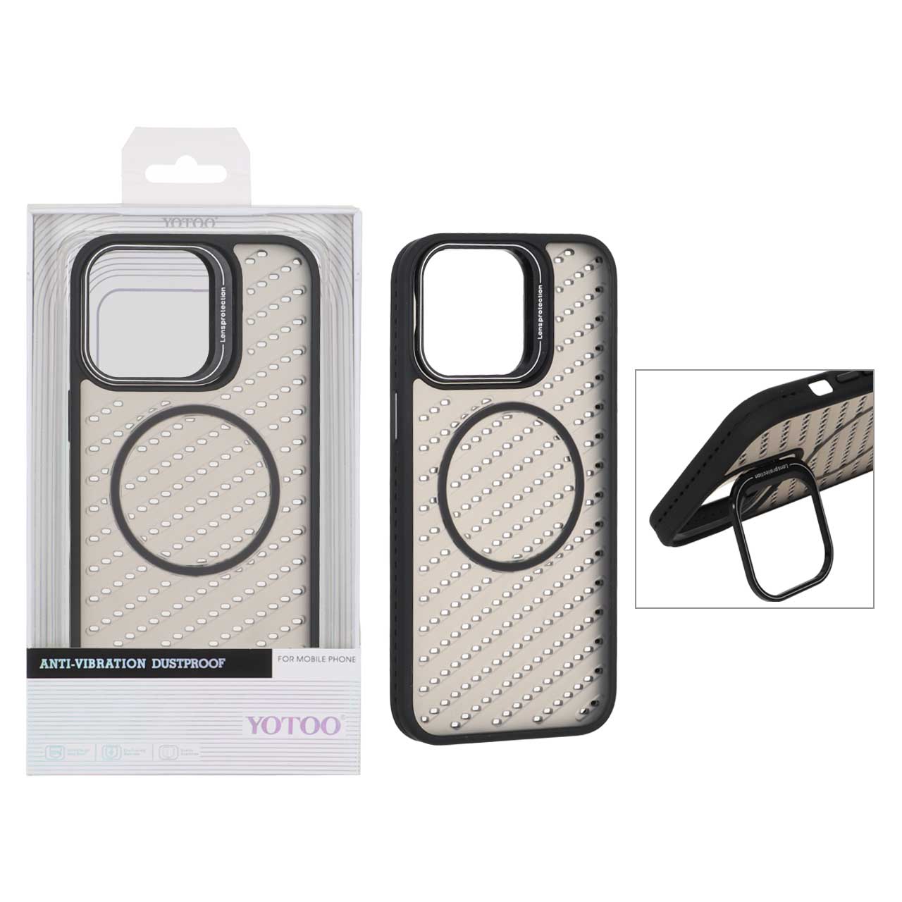 قاب اورجینال Yotoo مات MagSafe استندشو Apple iPhone 15 Pro Max - مشکی (پک دار) - NTC