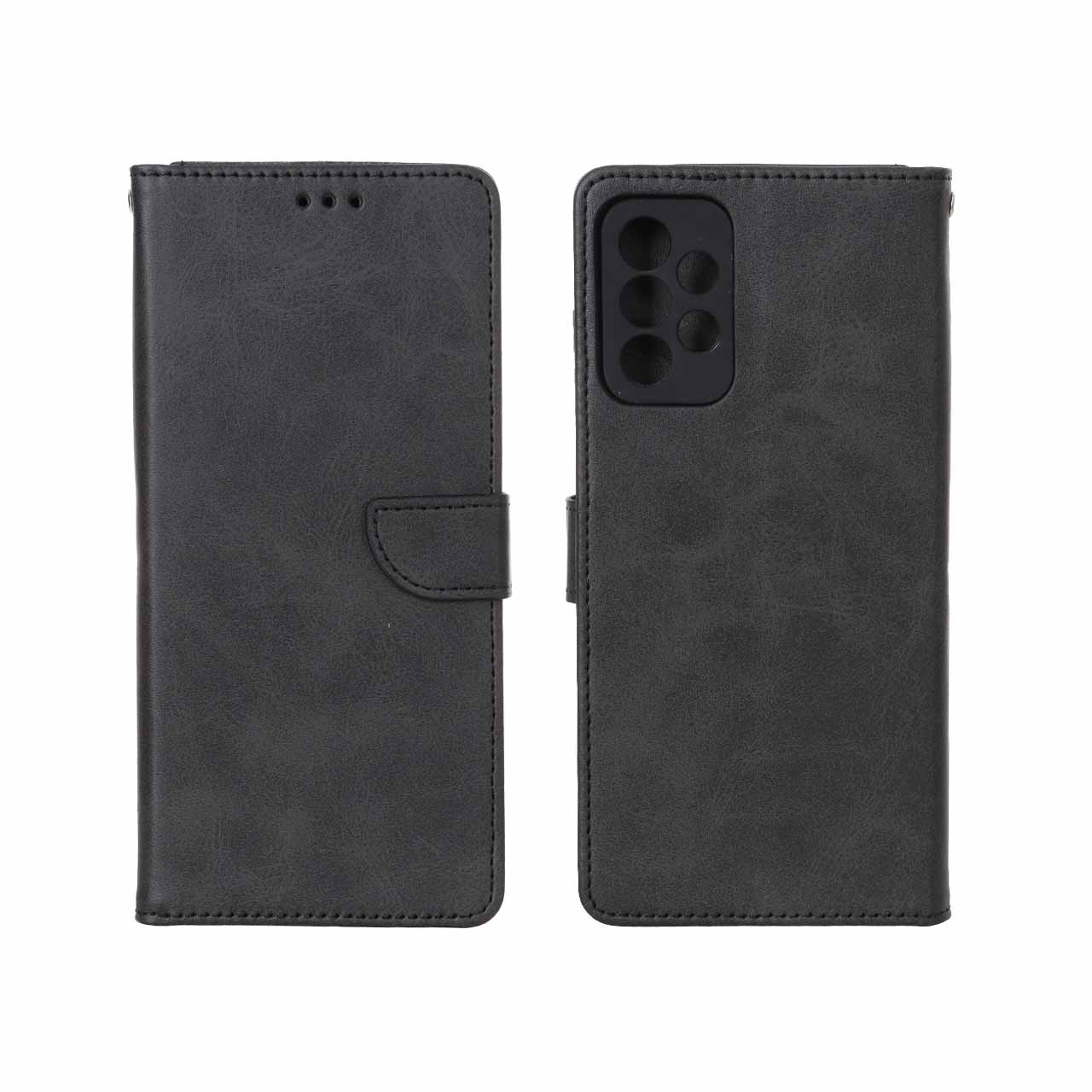 کیف چرمی موبایل مگنتی محافظ لنزدار Samsung Galaxy A72 - مشکی