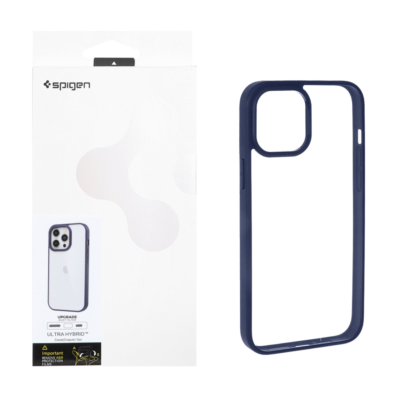 قاب اورجینال Spigen با توری اسپیکر فلزی Apple iPhone 12 Pro Max - سرمه ای (پک دار)