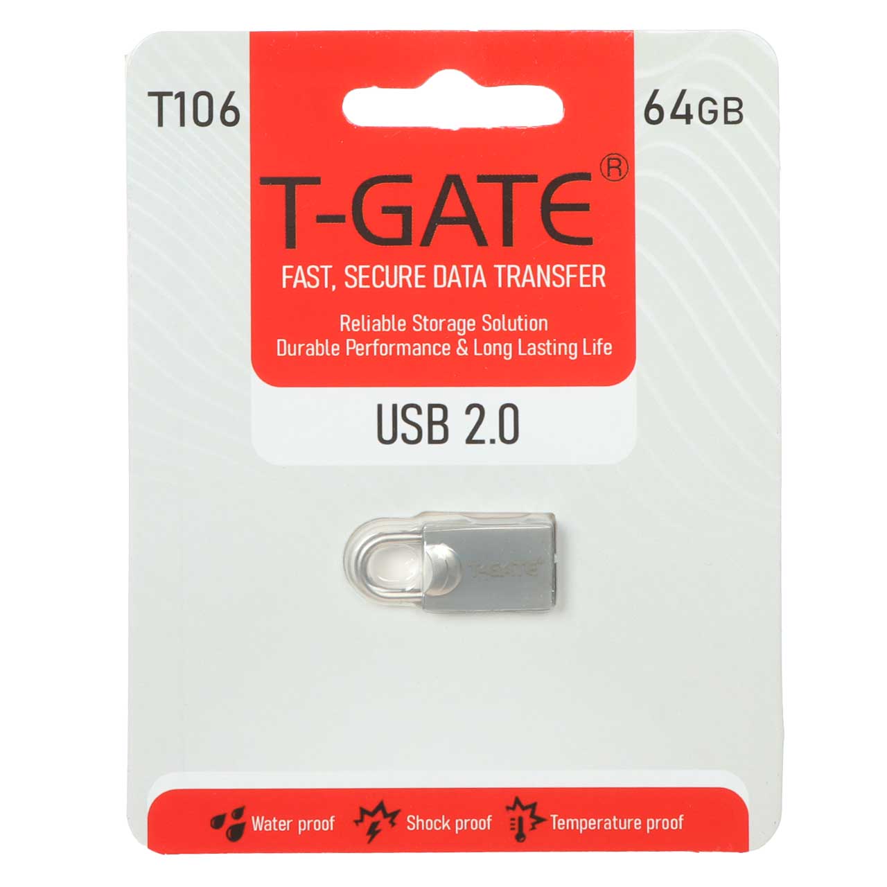 T-GATE T106 USB2.0 Flash Memory - 64GB - نقره ای (گارانتی آسان سرویس)