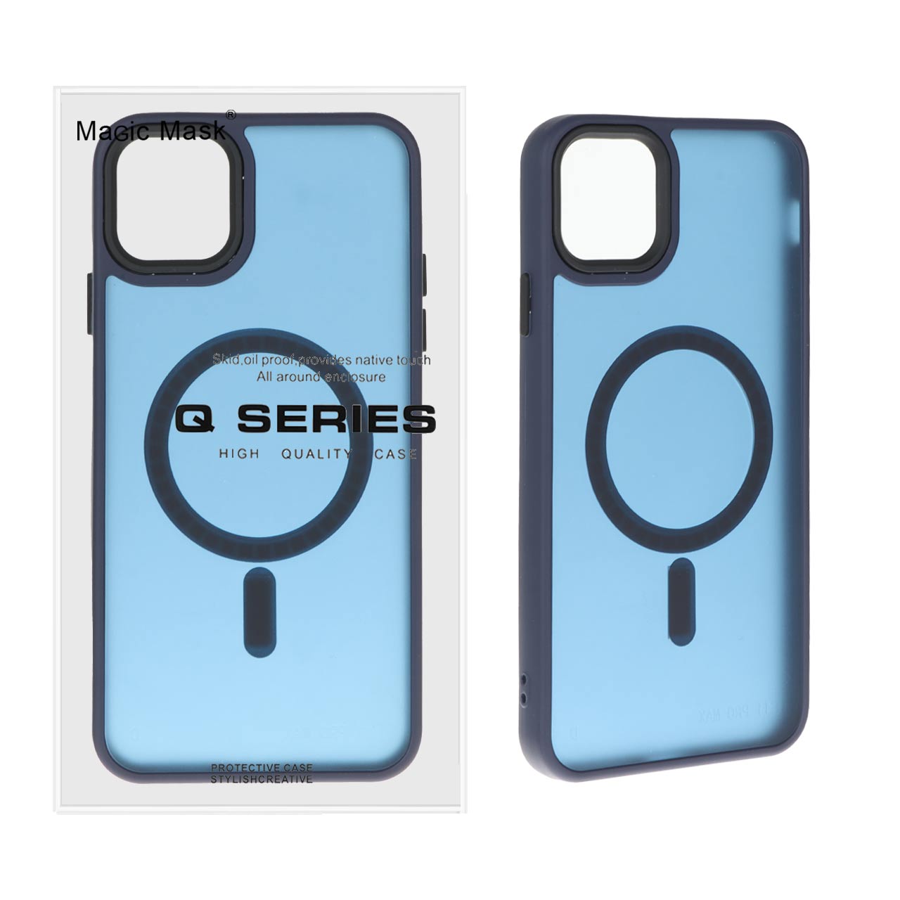 قاب اورجینال Magic Mask مات Magsafe بلک لنز  Apple iPhone 11 Pro Max - سرمه ای (پک دار)