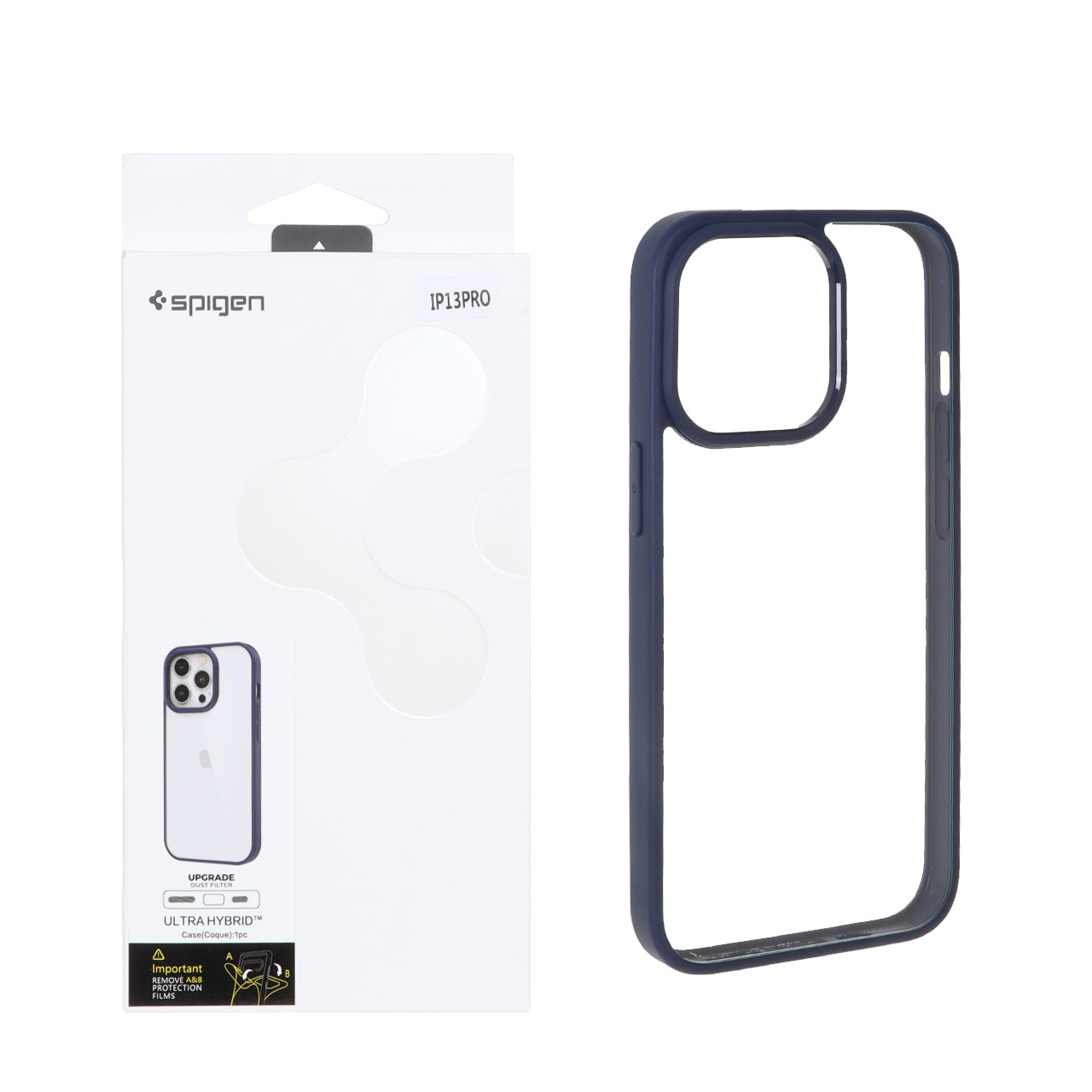 قاب اورجینال Spigen با توری اسپیکر فلزی Apple iPhone 13 Pro - سرمه ای (پک دار)