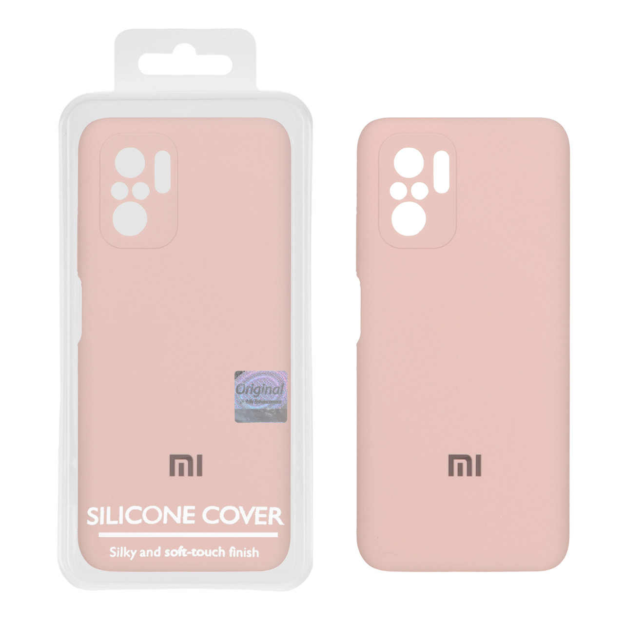 قاب سیلیکونی پاک کنی اورجینال Master Quality مدل Xiaomi Redmi Note 10 4G / Redmi Note 10S / Poco M5S - کرم نارنجی (پک دار)