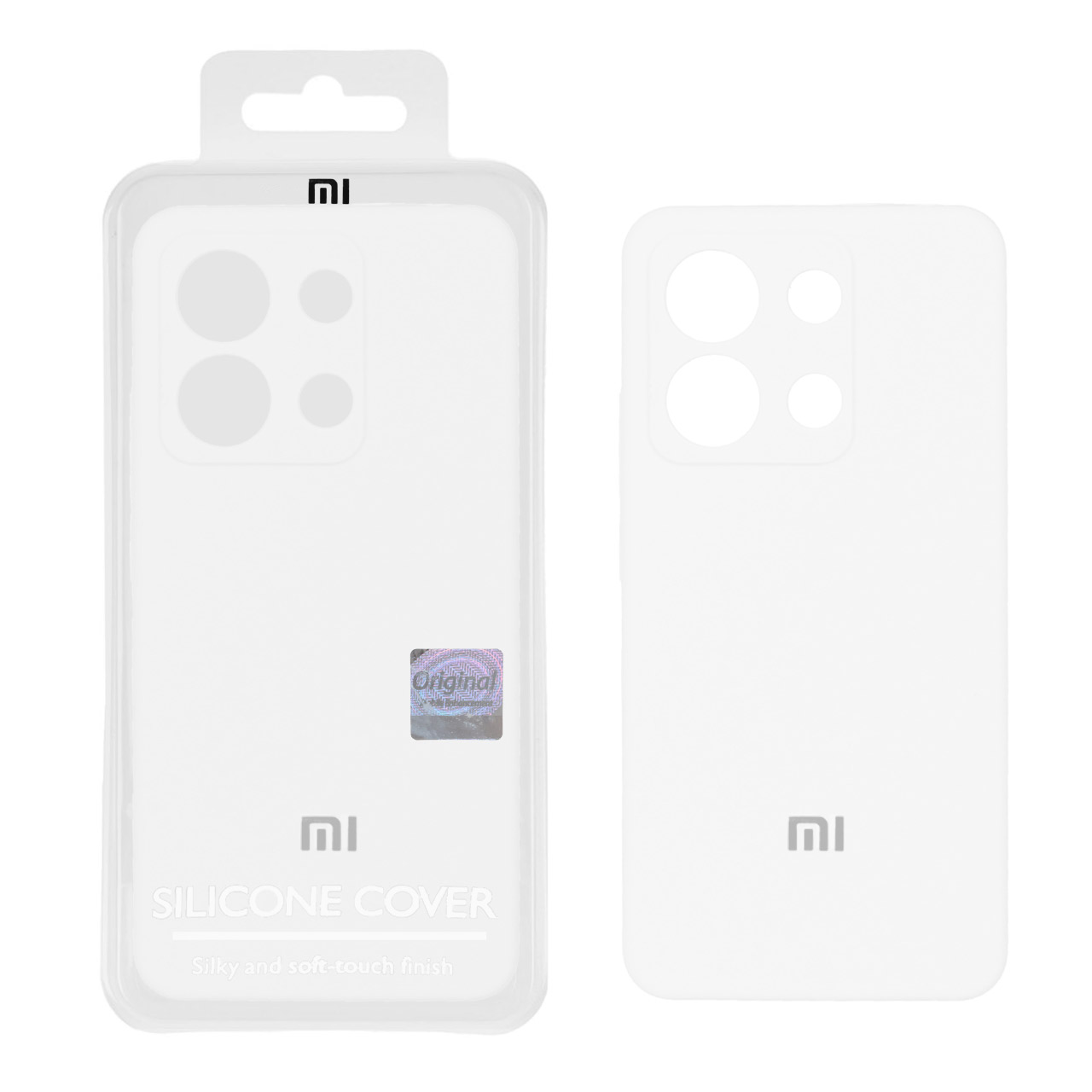 قاب سیلیکونی پاک کنی اورجینال درجه یک Xiaomi Redmi Note 13 4G - سفید (پک دار)