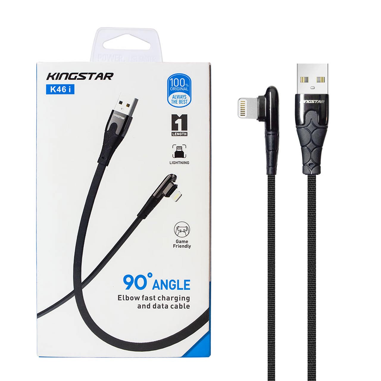 کابل شارژ فست آیفون KingStar مدل K46 i - خاکستری (گارانتی متین)