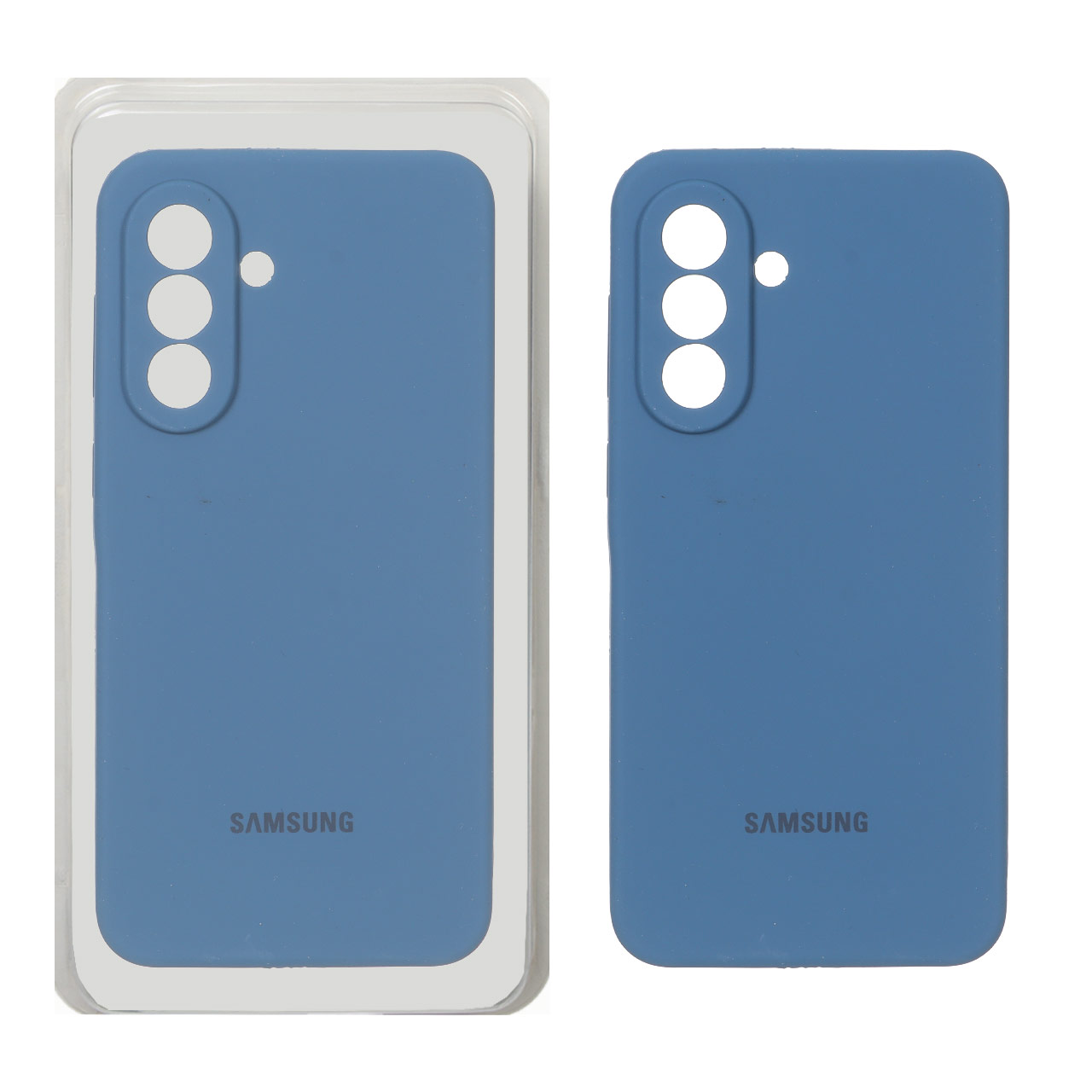 قاب سیلیکونی پاک کنی محافظ لنزدار اورجینال Samsung Galaxy A37 - آبی تیره (پک اصلی)