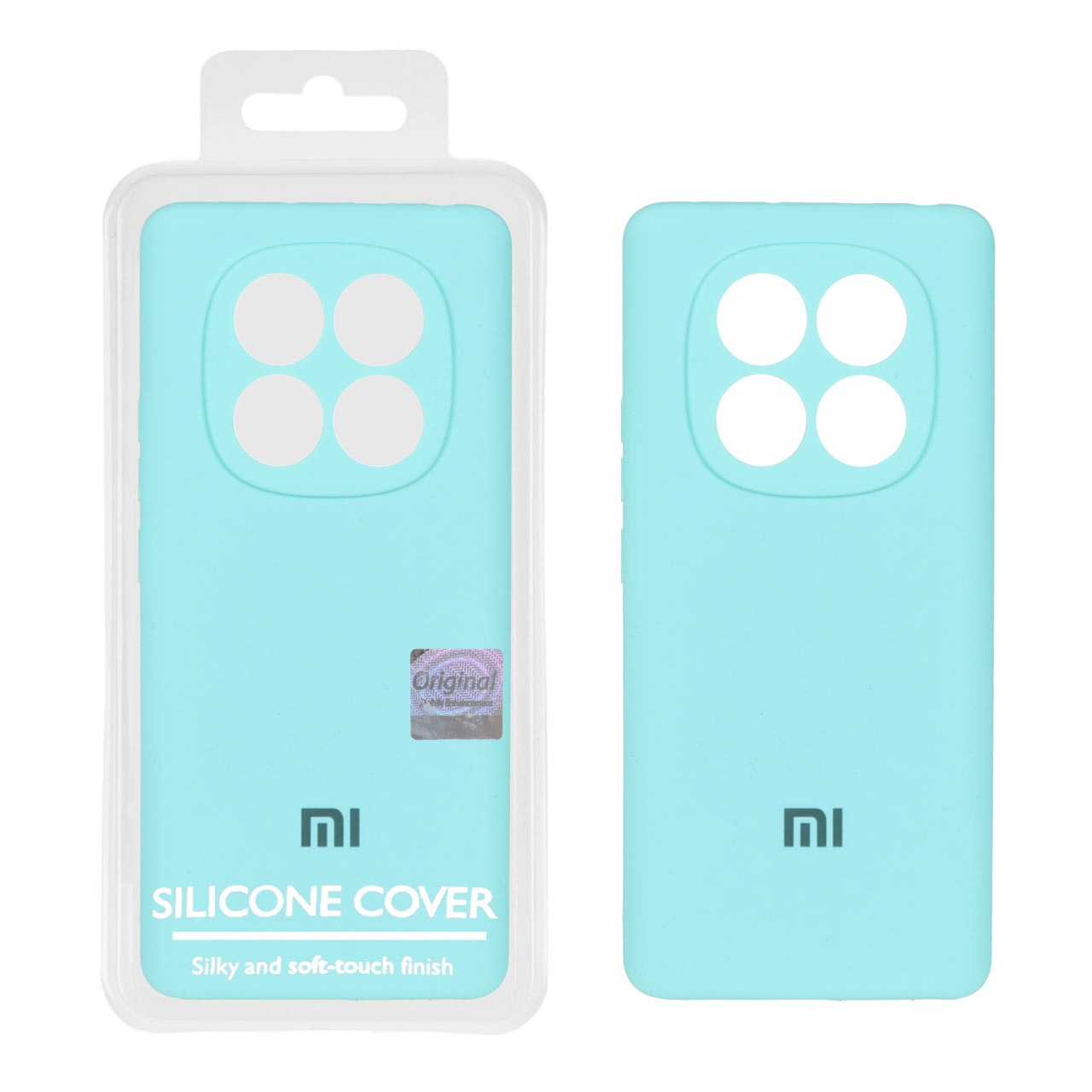 قاب سیلیکونی پاک کنی اورجینال Master Quality مدل Xiaomi Redmi Note 14 Pro 4G - سبزآبی (پک دار)