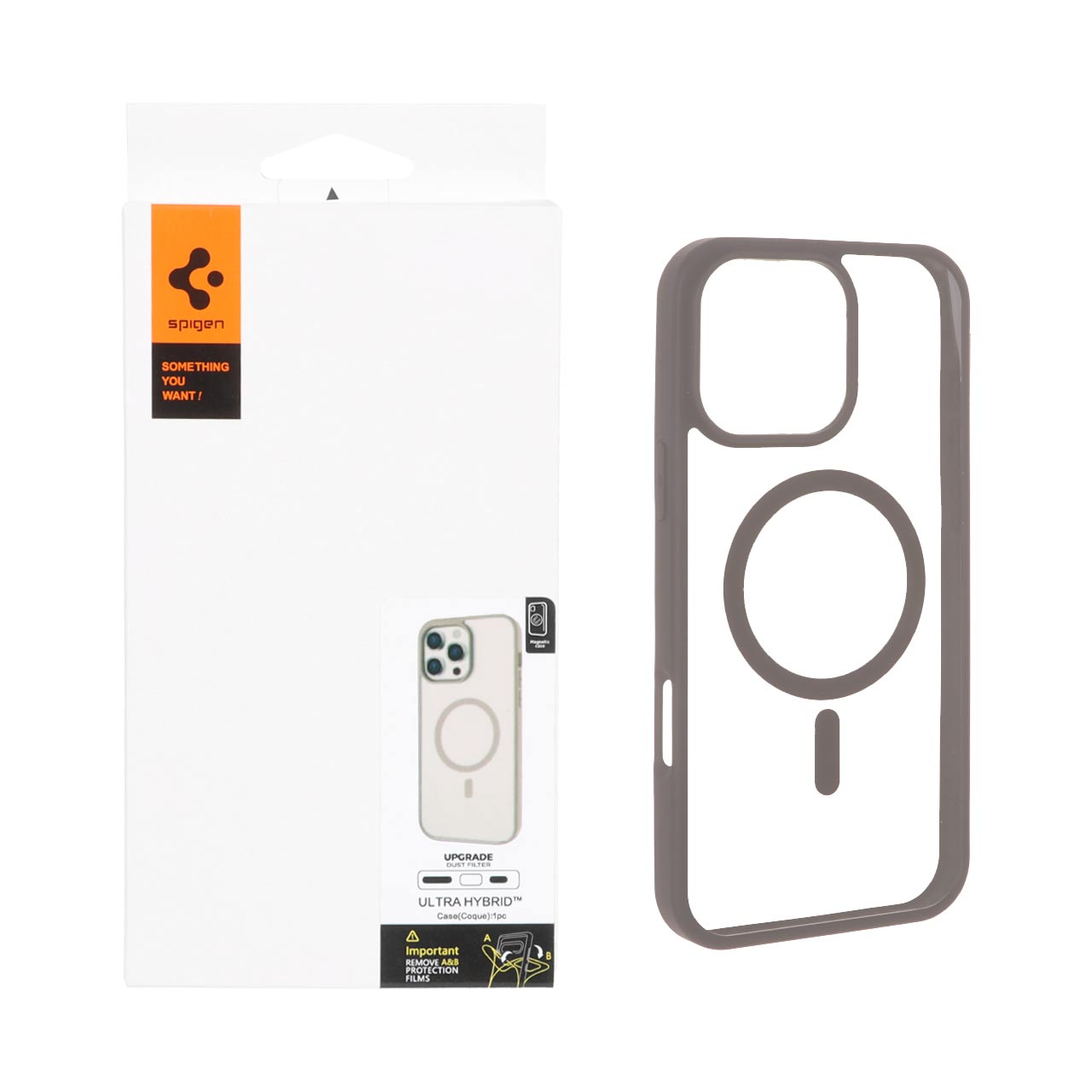 قاب اورجینال Magsafe Spigen با توری اسپیکر فلزی Apple iPhone 16 Pro Max - طوسی (پک دار)