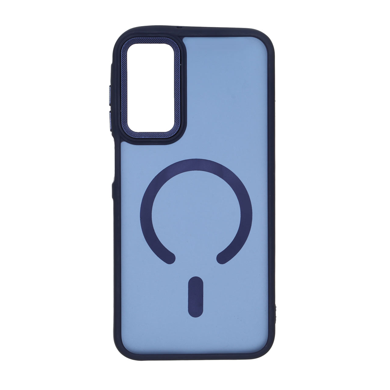 قاب مات لنز کربن طرح مگ سیف دور رنگی Samsung Galaxy A15 - سرمه ای