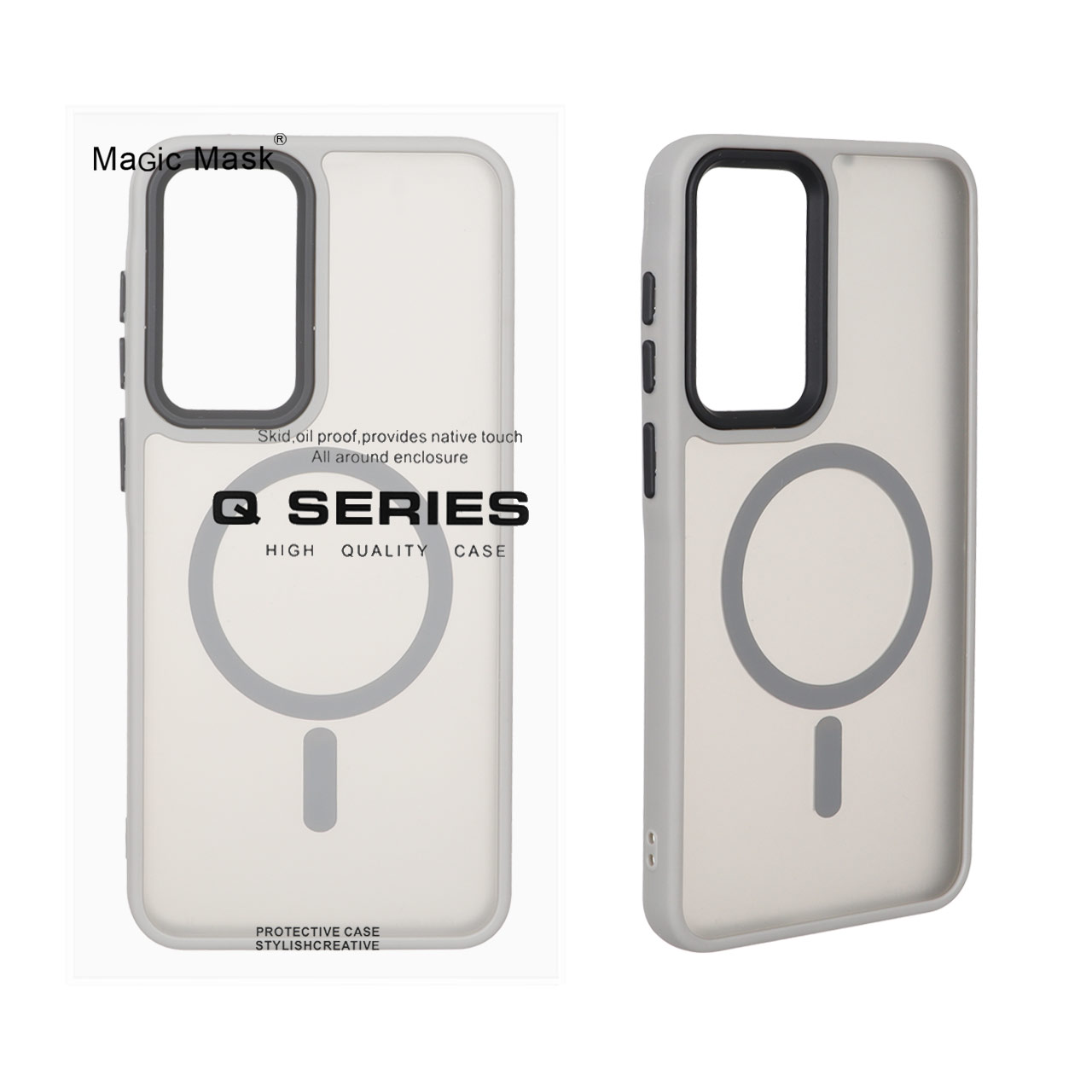 قاب اورجینال Magic Mask مات Magsafe بلک لنز Samsung Galaxy A56 / A36 - خاکستری (پک دار)