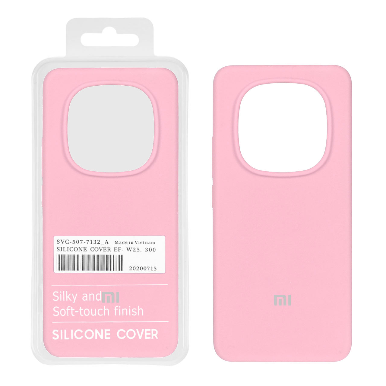 قاب سیلیکونی پاک کنی اورجینال درجه یک Xiaomi Redmi Note 14 Pro 4G - صورتی (پک دار)