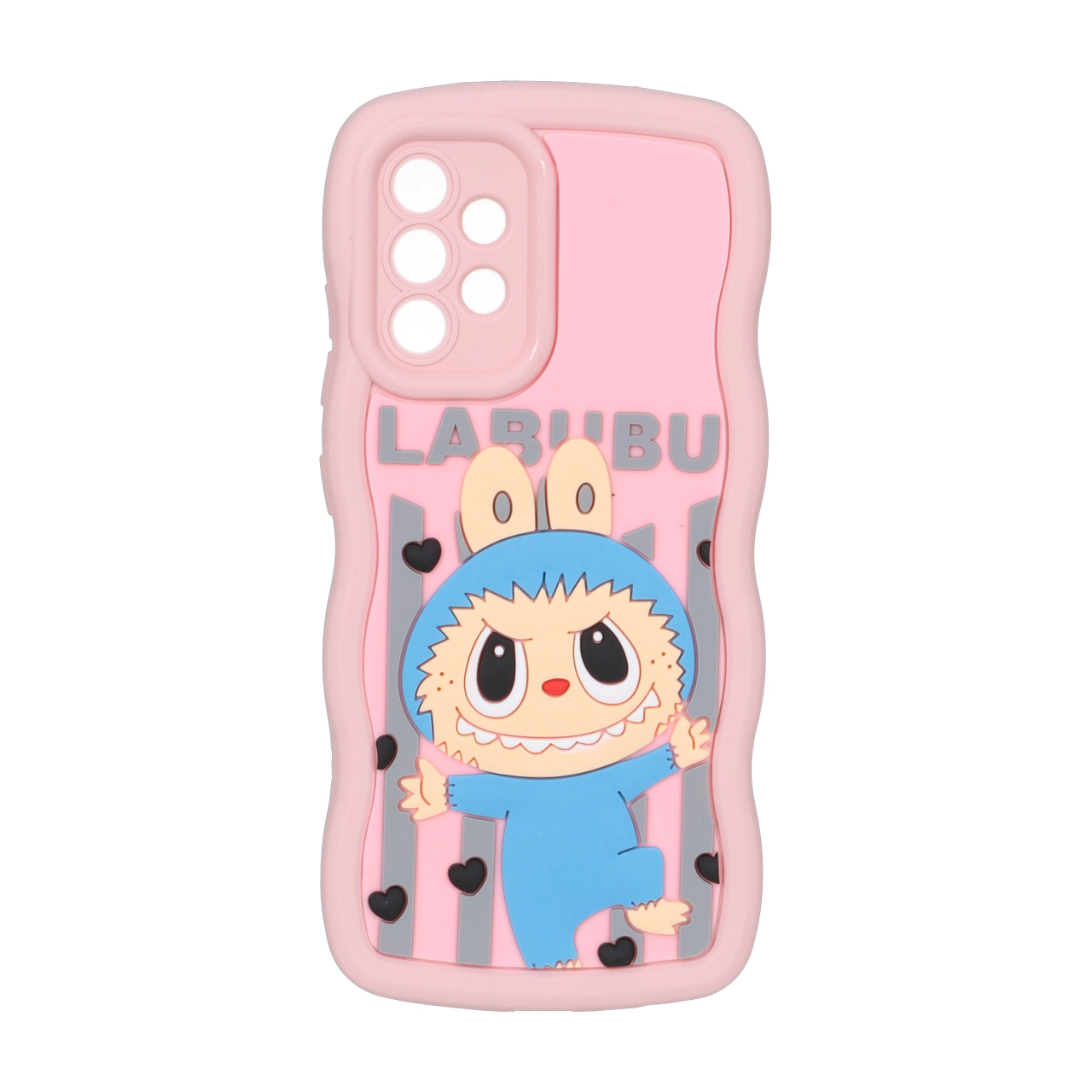 قاب کنگره ای عروسک برجسته محافظ لنزدار Samsung Galaxy A32 4G - طرح 102