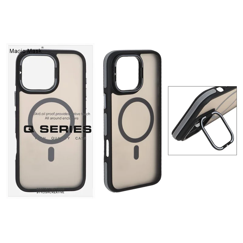 قاب Q Series مات MagSafe استندشو Apple iPhone 16 Pro Max - خاکستری (پک دار)