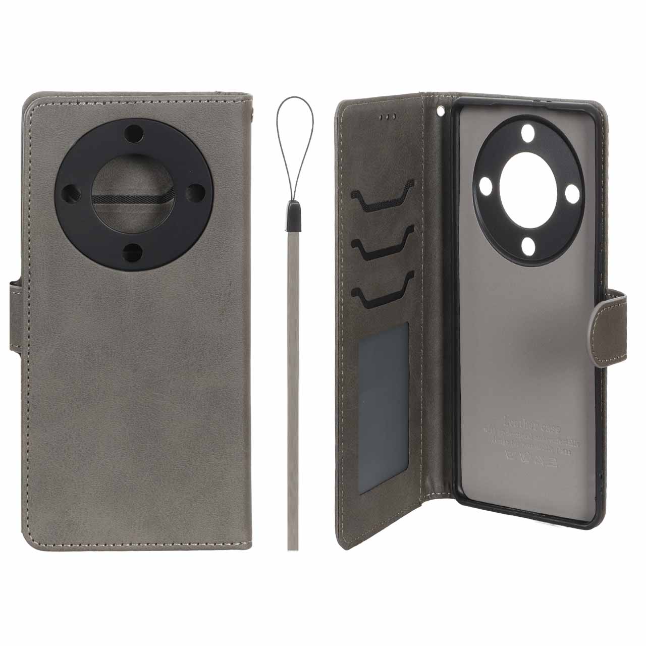 کیف موبایل مگنتی درجه یک داخل خز MNC Plus مدل Honor X9a - خاکستری