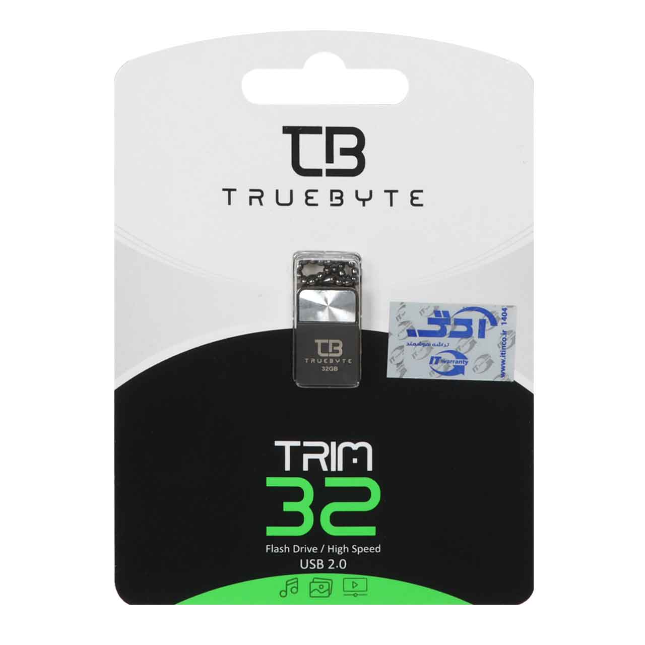 TRUEBYTE TRIM USB2.0 Flash Memory - 32GB (گارانتی مادام العمر شرکت آی تین) مشکی