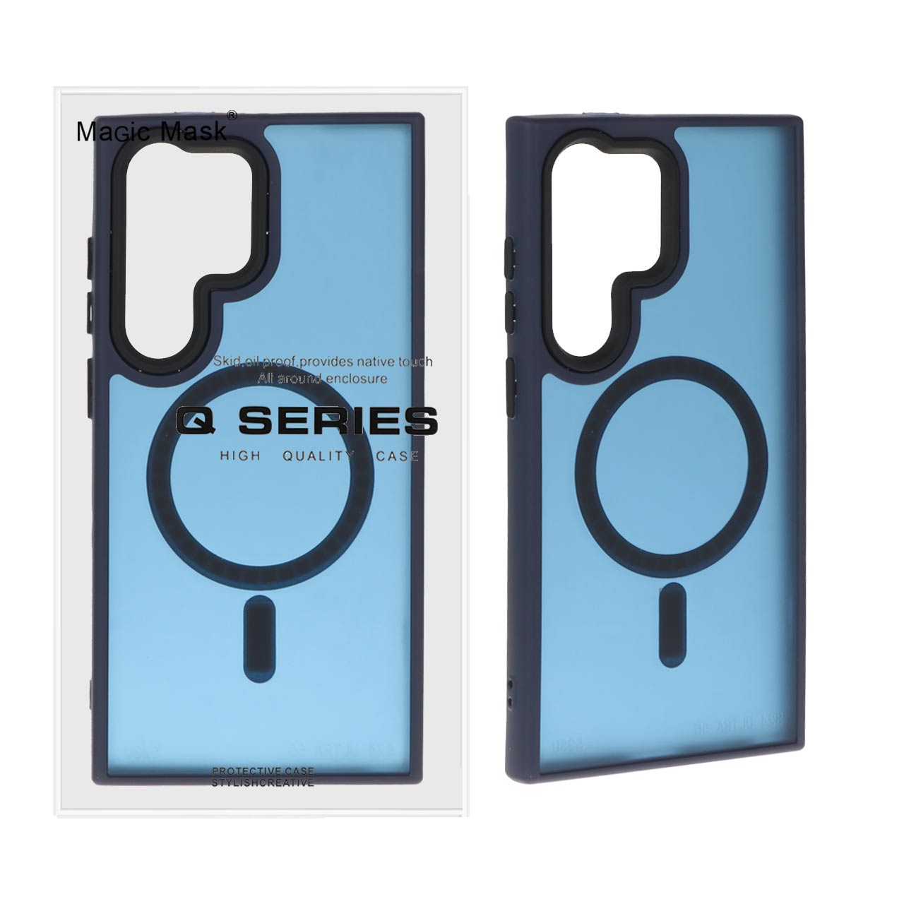 قاب اورجینال Magic Mask مات Magsafe بلک لنز  Samsung Galaxy S24 Ultra - سرمه ای (پک دار)