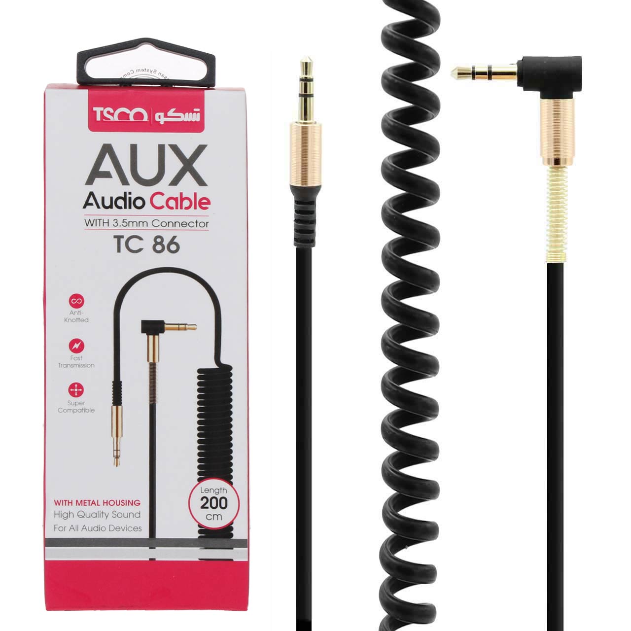 کابل صدا TSCO AUX مدل TC 86 - مشکی
