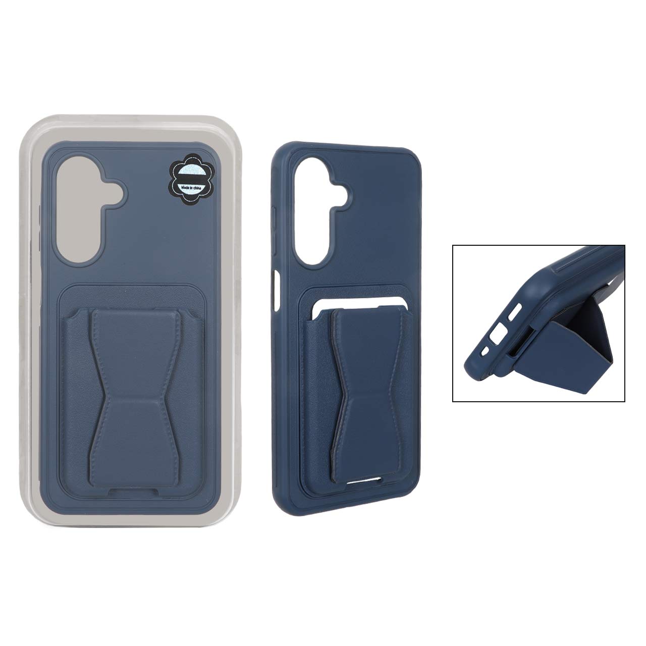 قاب چرمی Magsafe جاکارتی استندشو مگنتی Samsung Galaxy A17 / A26 - سرمه ای (پک دار) - MPS