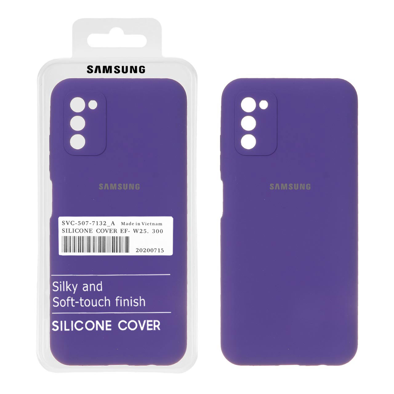 قاب سیلیکونی پاک کنی اورجینال درجه یک Samsung Galaxy A03s / A02s - بنفش (پک دار)