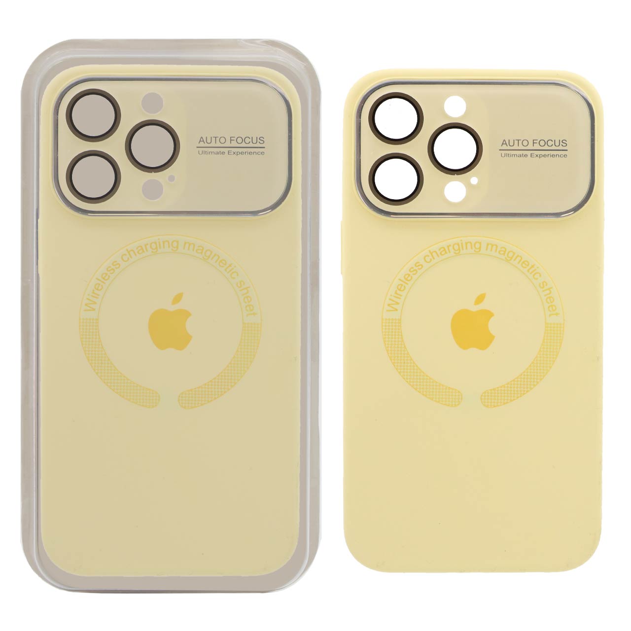 قاب سیلیکونی اورجینال Auto Focus Magsafe مدل Apple iPhone 13 Pro Max - زرد (پک دار)