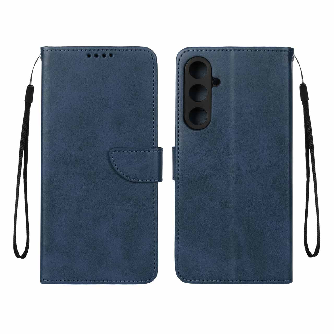 کیف چرمی موبایل مگنتی محافظ لنزدار Samsung Galaxy A55 - سرمه ای