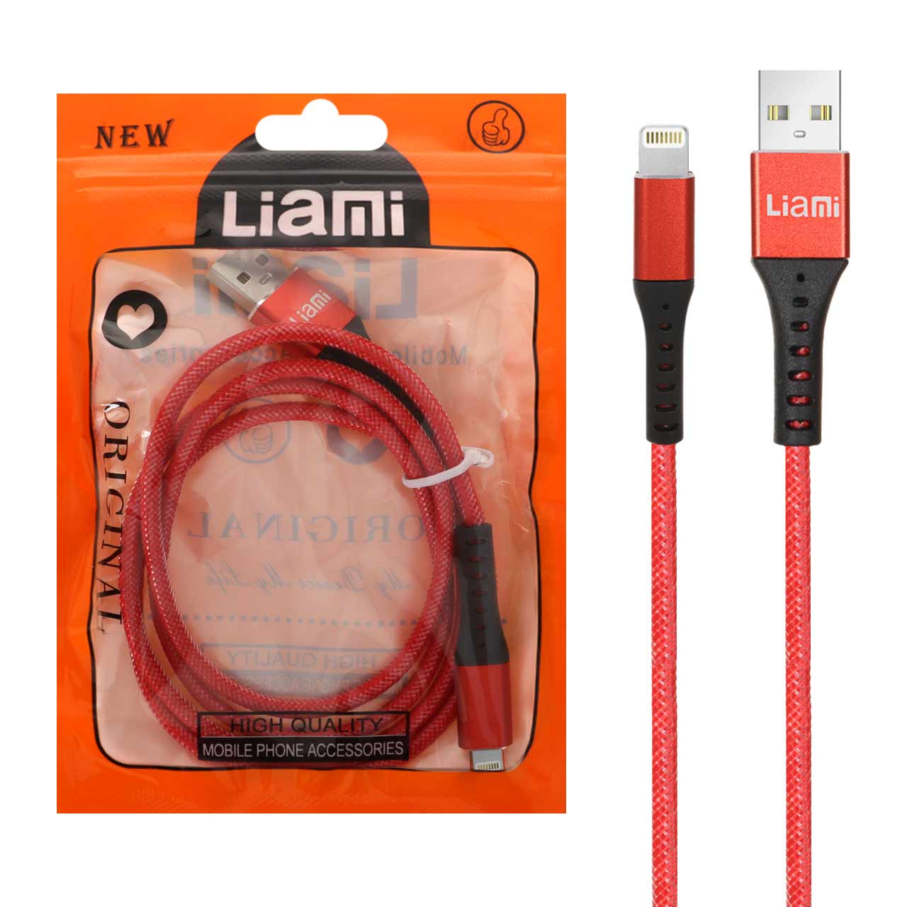 کابل شارژ فست آیفون Liami - قرمز