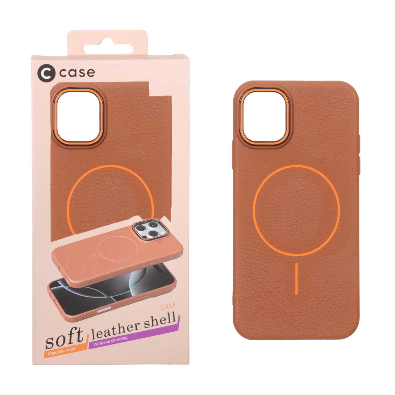 قاب اورجینال C Case طرح چرم MagSafe مدل Apple iPhone 11 - قهوه ای (پک دار)
