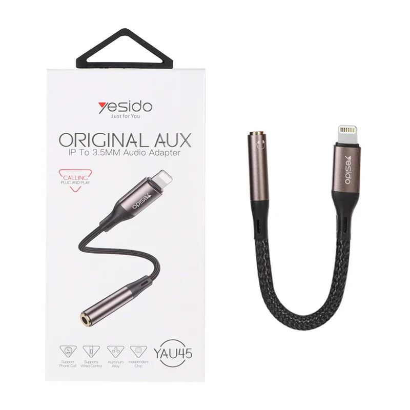 تبدیل Lightning به جک 3.5 میلیمتری Yesido مدل YAU45 - مشکی