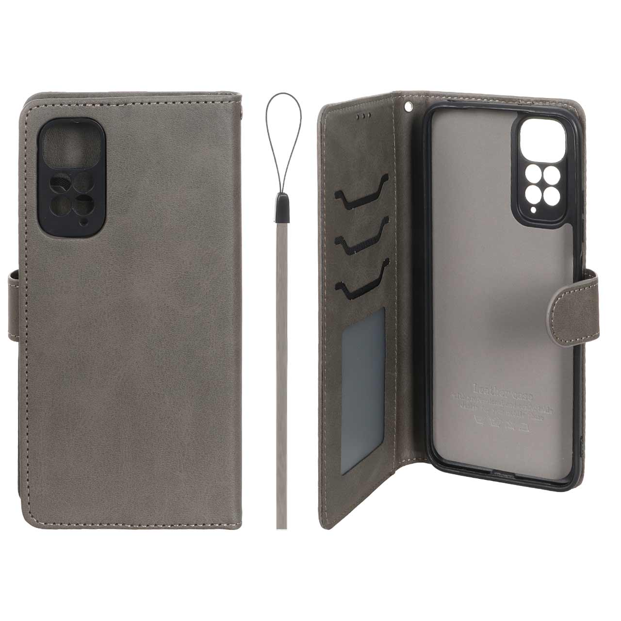 کیف موبایل مگنتی درجه یک داخل خز MNC Plus مدل Xiaomi Redmi Note 11 4G / Redmi Note 11S - خاکستری