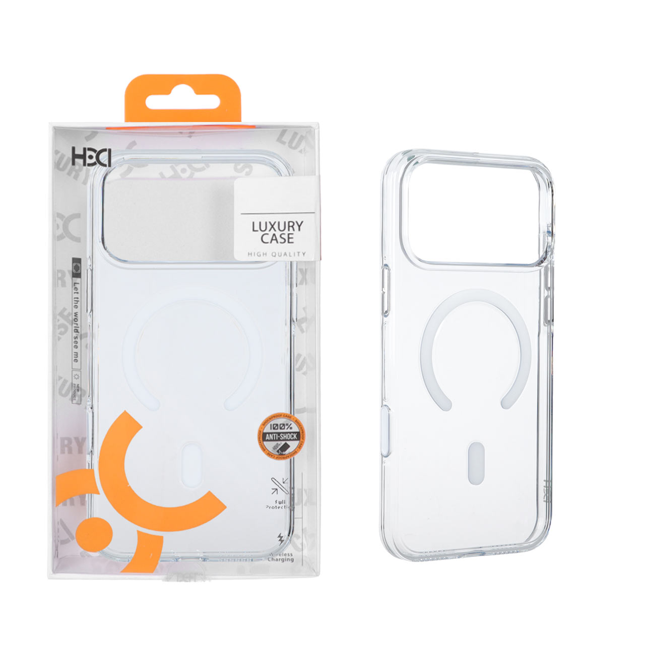 قاب اورجینال HDD شفاف کریستالی MagSafe مدل Apple iPhone 17 Pro Max - سفید (پک دار)