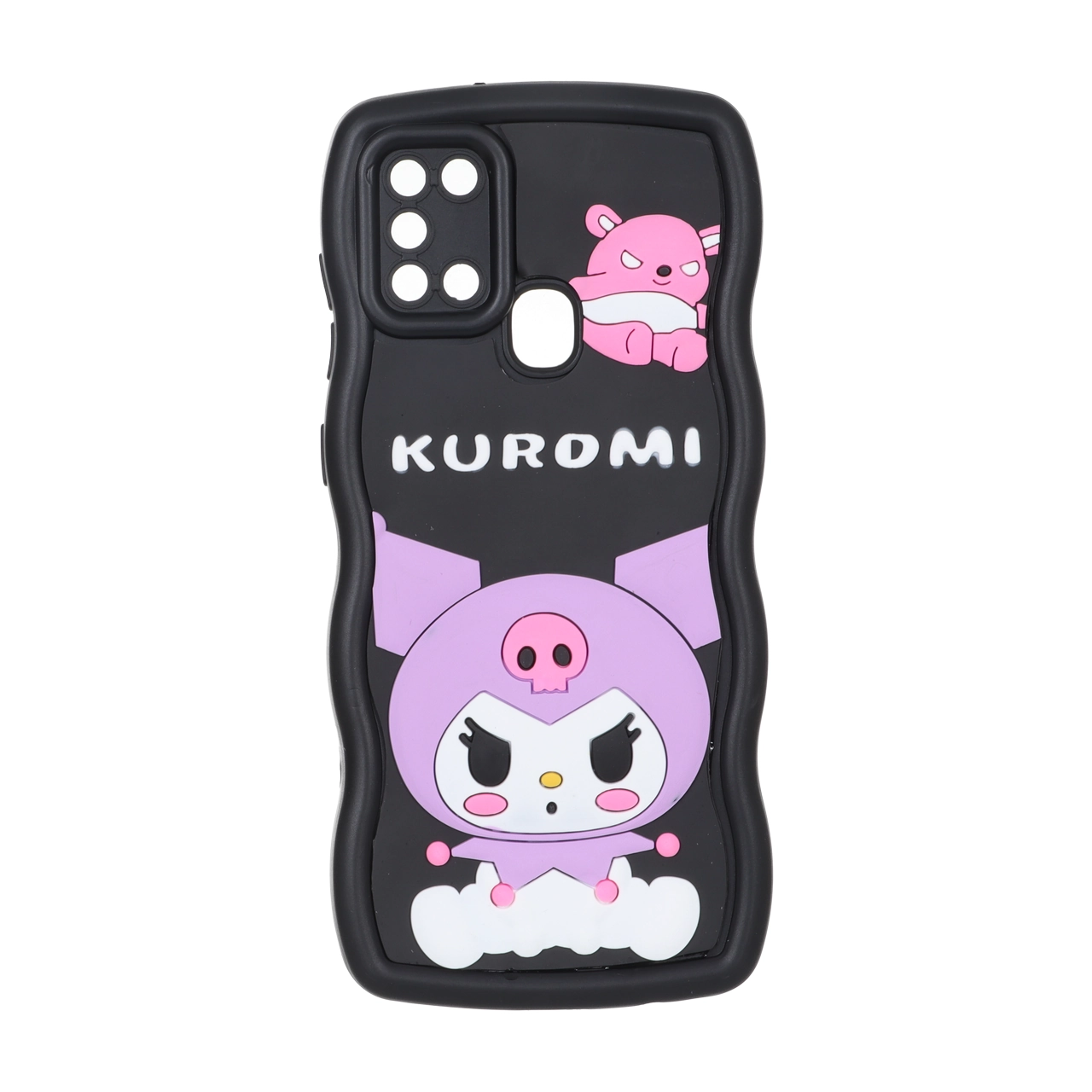 قاب کنگره ای عروسک برجسته محافظ لنزدار Samsung Galaxy A21s - طرح 140