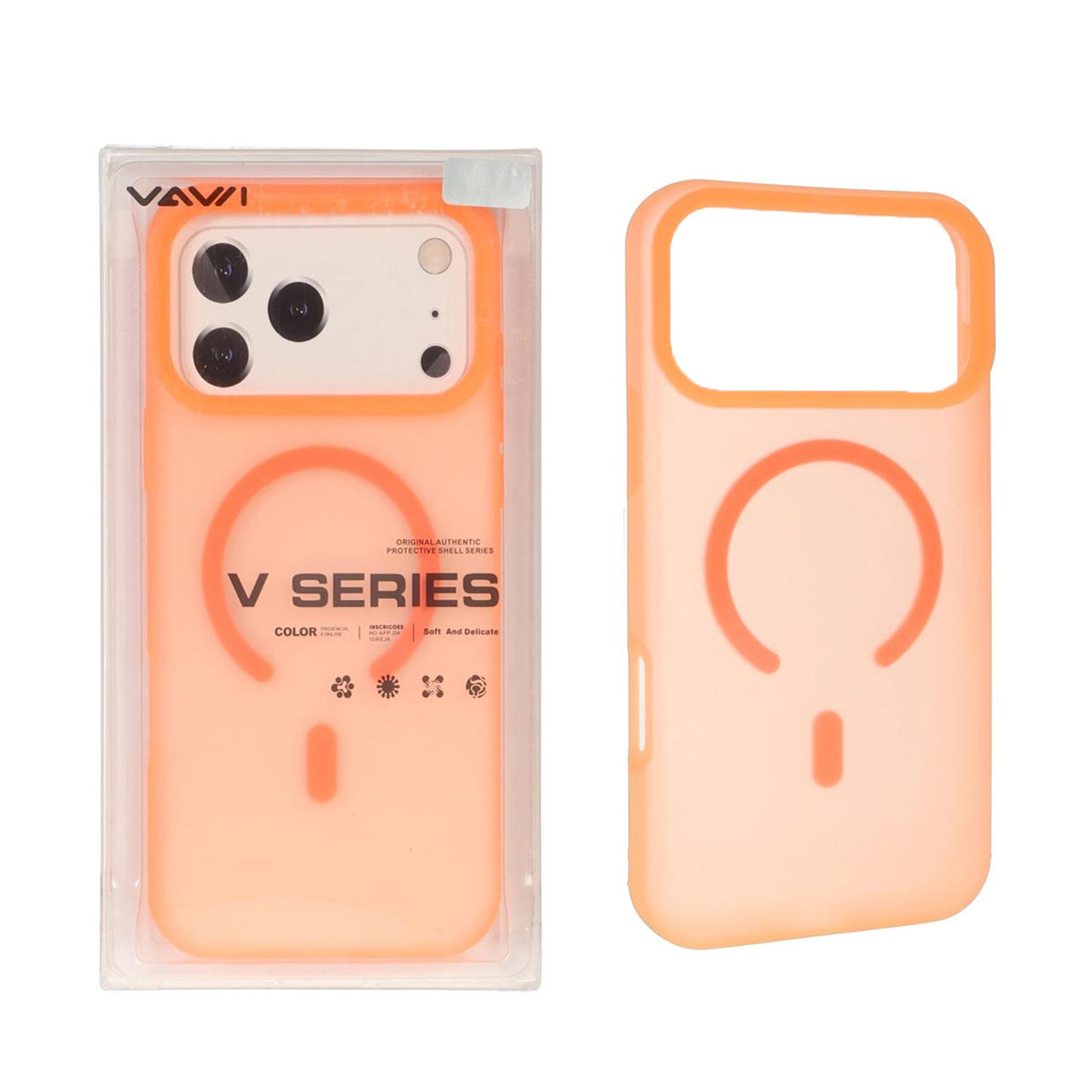 قاب اورجینال VAWI سیلیکونی پاستیلی MagSafe مدل Apple iPhone 17 Pro Max - نارنجی (پک دار)