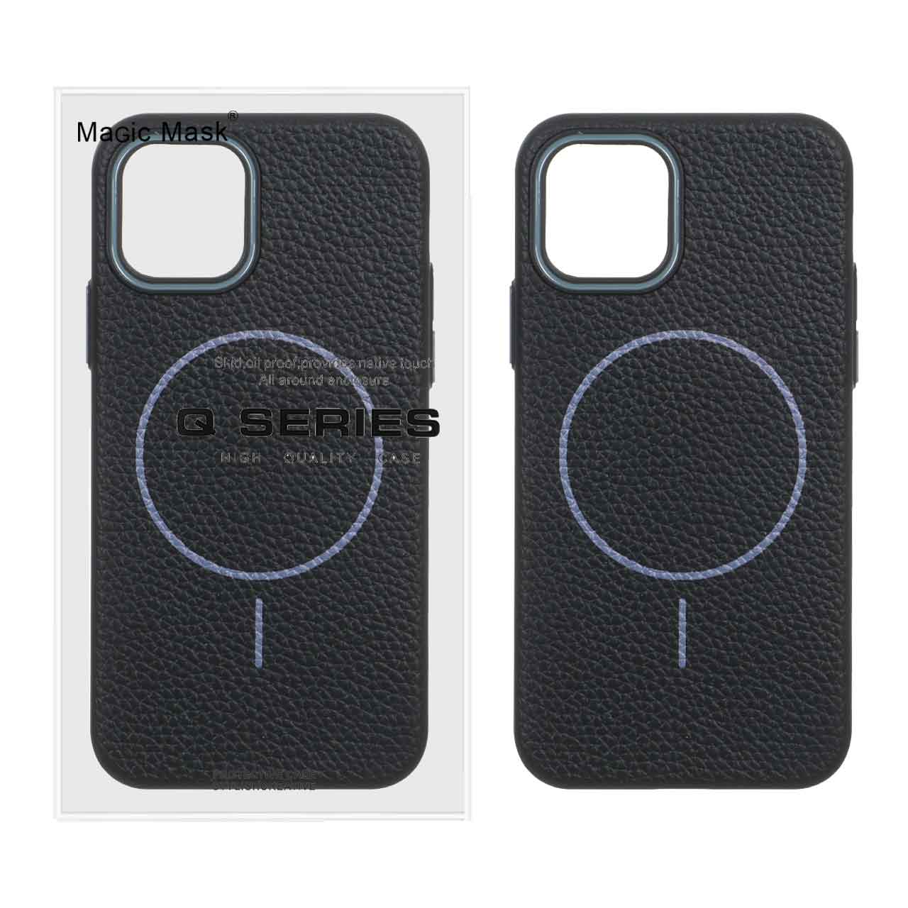قاب اورجینال Magic Mask طرح چرم Magsafe مدل Apple iPhone 11 Pro - مشکی (پک دار)
