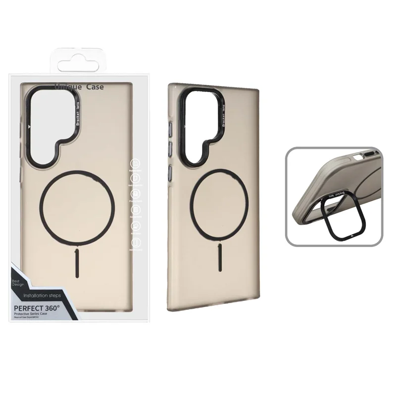 قاب Bracket Lens مات MagSafe لنز استندشو Samsung Galaxy S23 Ultra - مشکی (پک دار)