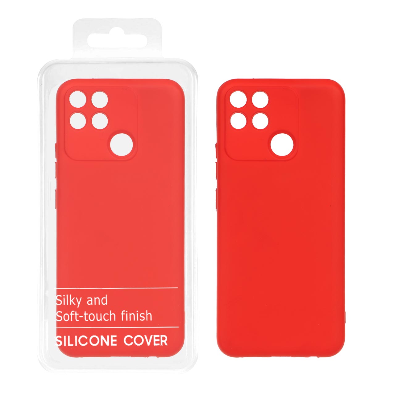 قاب نیو سیلیکون محافظ لنزدار Realme Narzo 50A - RFF - قرمز (پک دار)