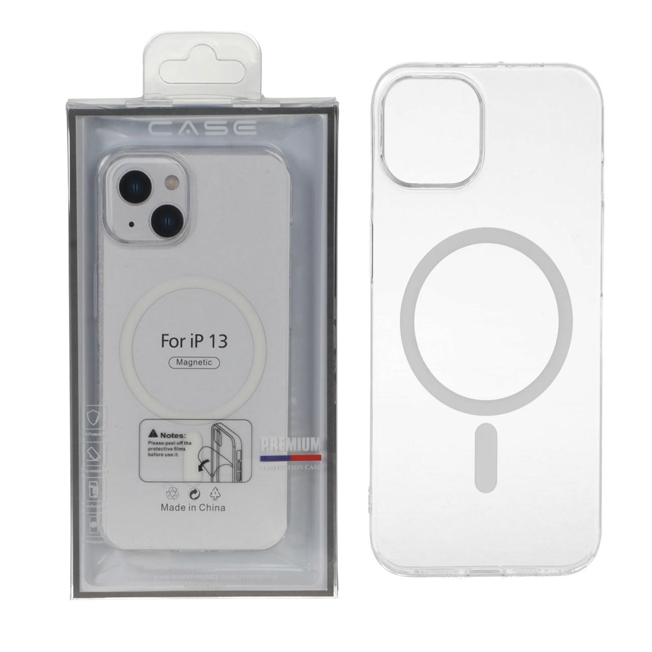 قاب اورجینال کریستالی MagSafe شفاف Premium مدل Apple iPhone 13 / iPhone 14 (پک دار)