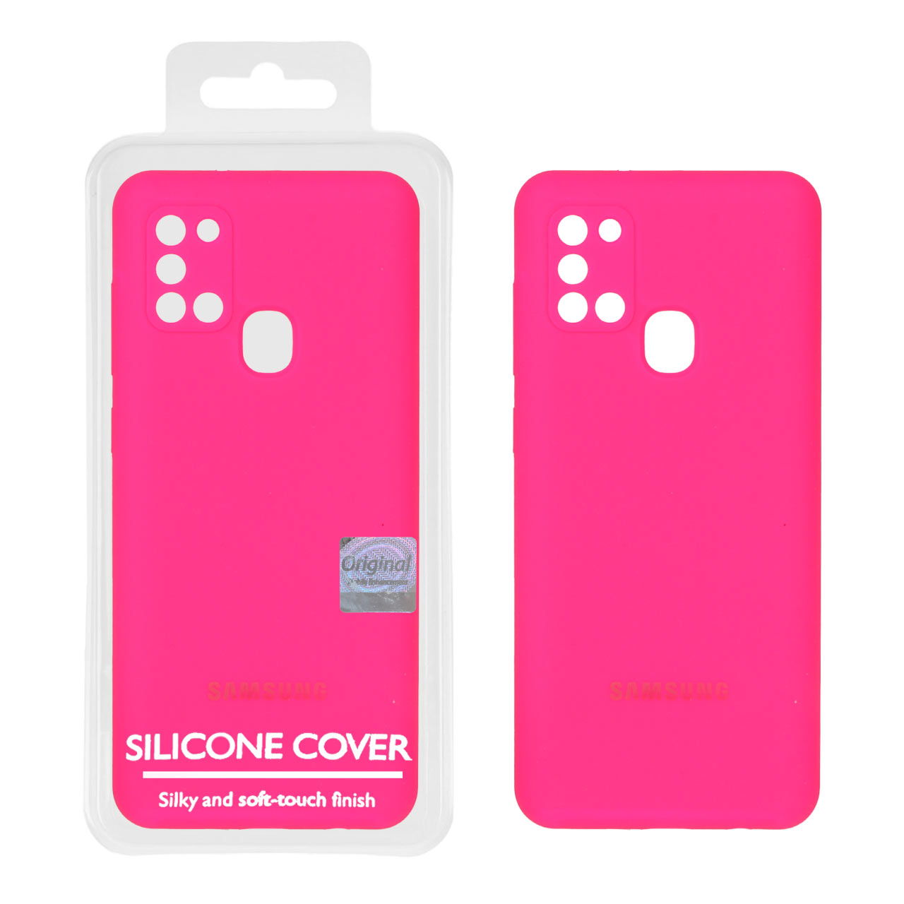 قاب سیلیکونی پاک کنی اورجینال Master Quality مدل Samsung Galaxy A21s - صورتی فانتزی (پک دار)