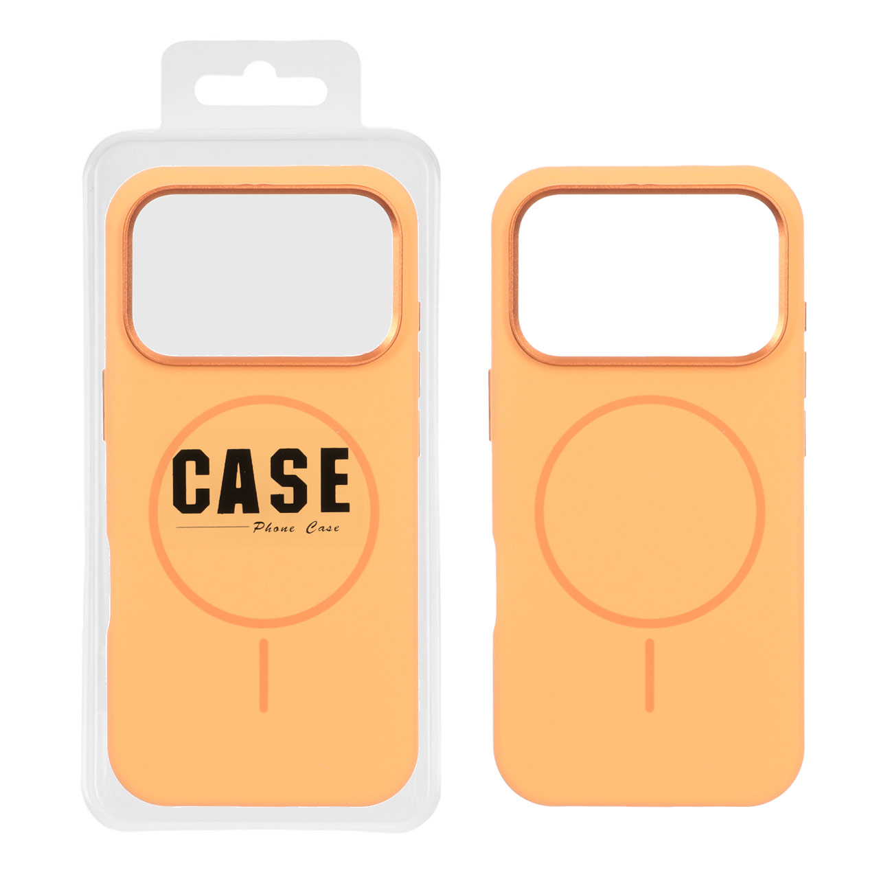 قاب سیلیکونی پاک کنی اورجینال درجه یک MagSafe لنز فلزی Apple iPhone 17 Pro - نارنجی (پک دار) - MPS