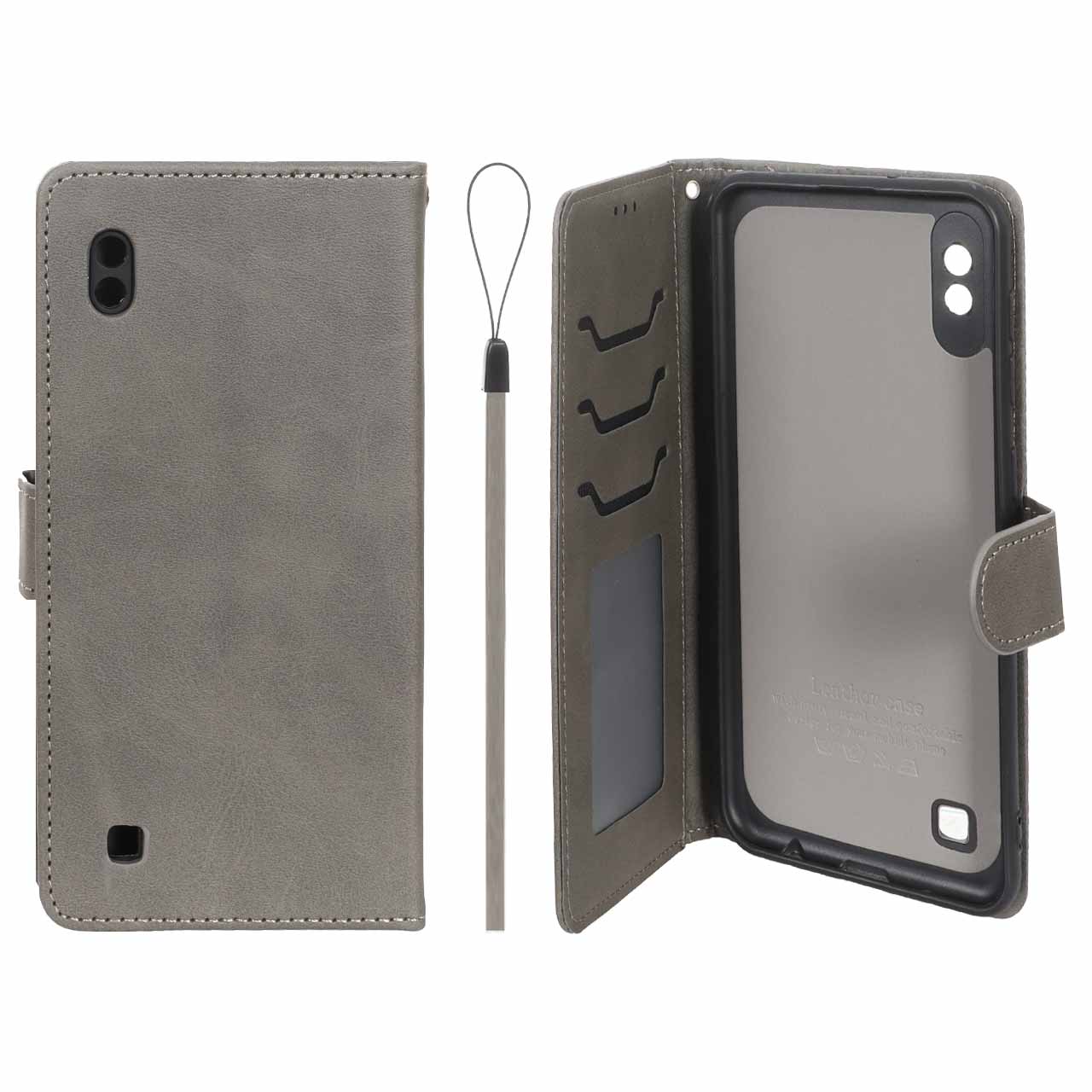 کیف موبایل مگنتی درجه یک داخل خز MNC Plus مدل Samsung Galaxy A10 / M10 - خاکستری