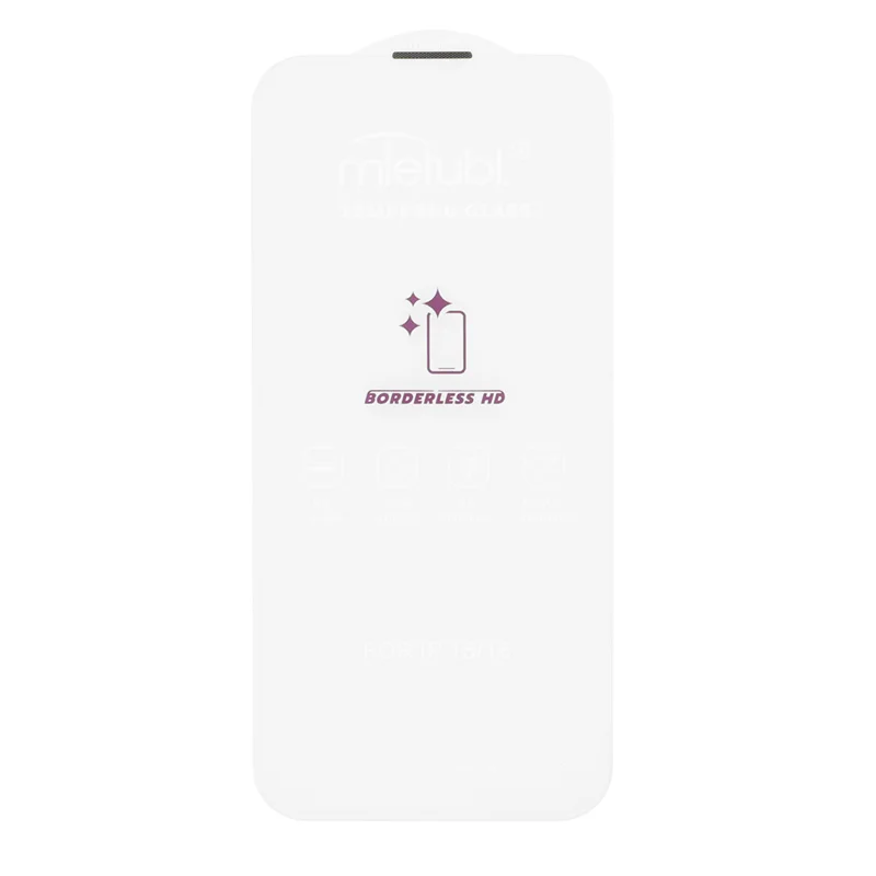 محافظ صفحه نمایش شیشه ای Mietubl 3D Large Arc مدل Apple iPhone 16 / iPhone 15 / iPhone 14 Pro بدون حاشیه