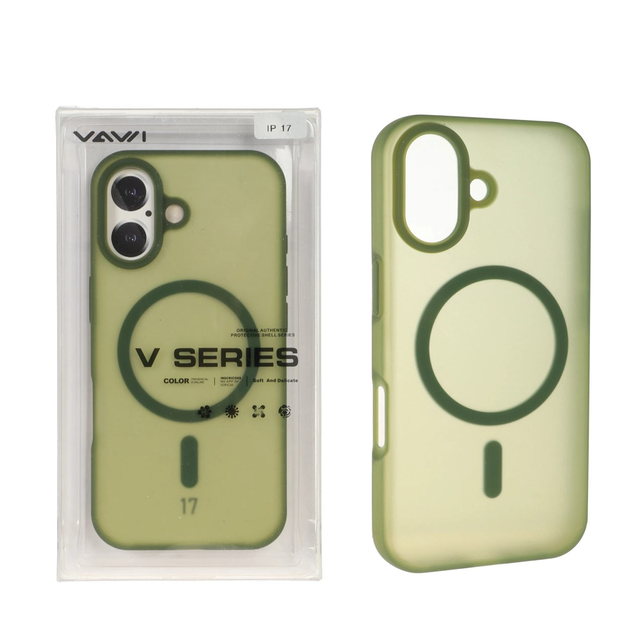 قاب اورجینال VAWI سیلیکونی پاستیلی MagSafe مدل Apple iPhone 17 - سبز (پک دار)
