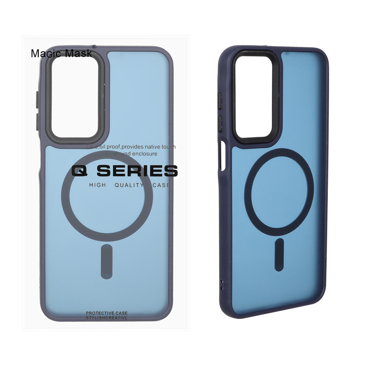 قاب اورجینال Magic Mask مات Magsafe بلک لنز Samsung Galaxy A17 / A26 - سرمه ای (پک دار)