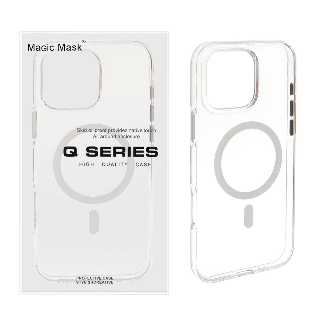 قاب اورجینال Magic Mask پشت سخت شفاف MagSafe مدل Apple iPhone 16 Pro Max (پک دار)