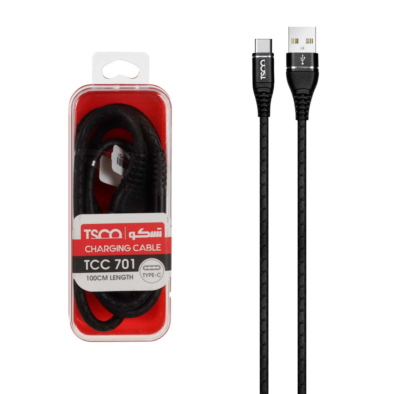 کابل شارژ  و دیتا فست TSCO مدل Type-C مدل TCC 701 - مشکی (گارانتی 12 ماهه TSCO)